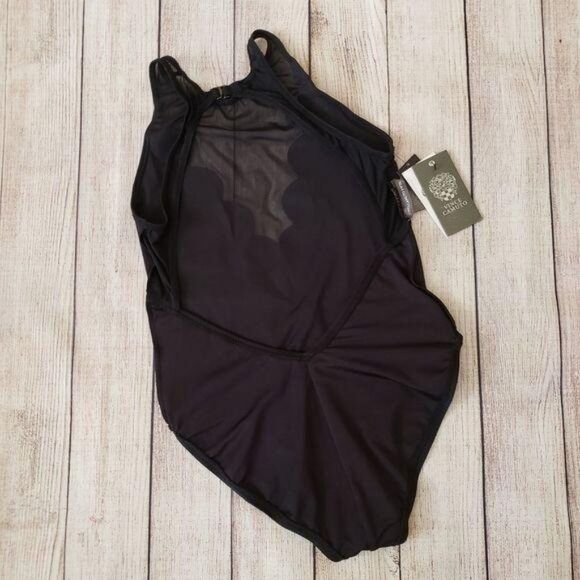 Vince Camuto Scalloped Mesh Inset Cut-Out Back One-Piece Swimsuit - Picture 9 of 12